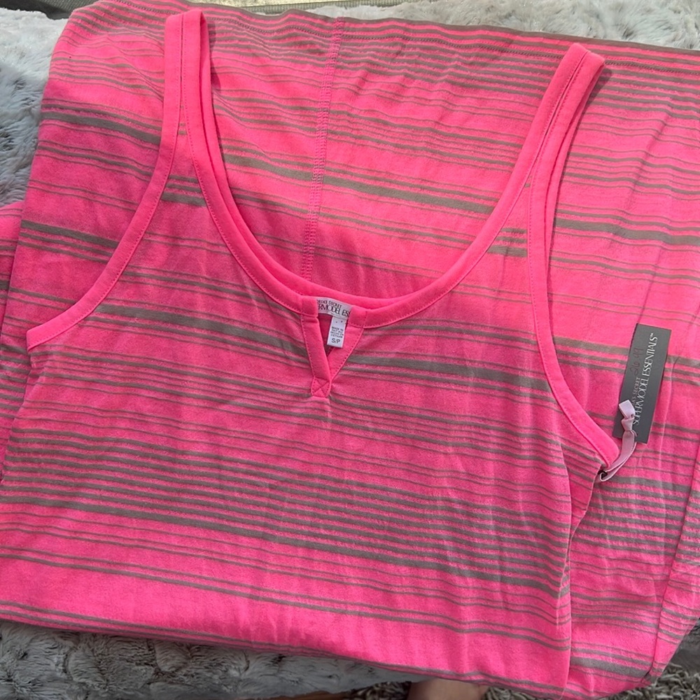 Victoria’s Secret Supermodel Essentials Neon Pink/ Gray Maxi Dress